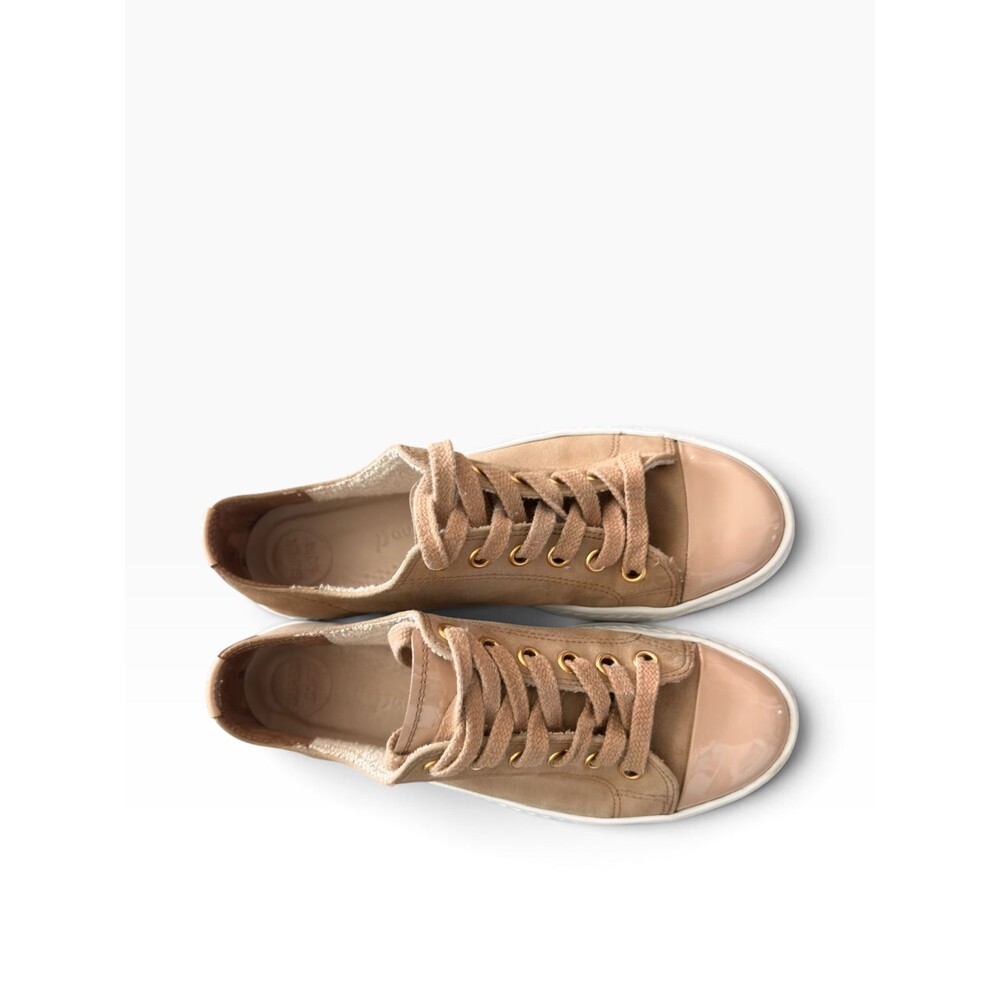 paul green sophie beige suede cap toe lace up luxury sneakers us size 8 uk 5.5 - Picture 7 of 12
